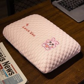 Nap Small Pillow Portable Lunch Break For Men And Women (Option: Pink Rabbit Bean Cashmere-32x20x10cmPP Cotton)