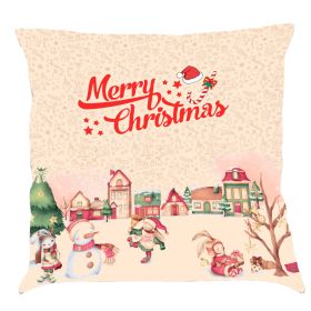 Christmas Car Pillow Cushion Gift (Option: E-45x 45 Linen Pillowcase)