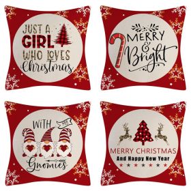 Home Decoration Christmas Pillow Cover Four-piece Set (Option: Style 72-45x45cm)