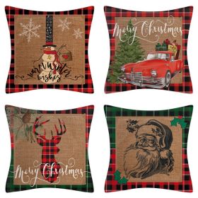 Home Decoration Christmas Pillow Cover Four-piece Set (Option: Style 51-45x45cm)