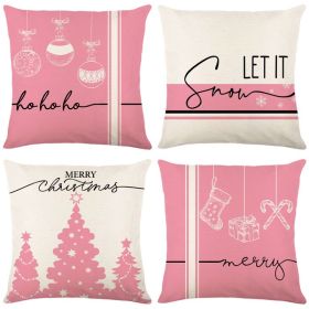 Home Decoration Christmas Pillow Cover Four-piece Set (Option: Style 76-45x45cm)