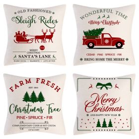 Home Decoration Christmas Pillow Cover Four-piece Set (Option: Style 33-45x45cm)