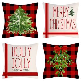 Home Decoration Christmas Pillow Cover Four-piece Set (Option: Style 7-45x45cm)