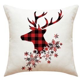 Letter Printed Pillow Cartoon Elk (Option: 23YM74 2-45 X45cm Pillowcase Only)