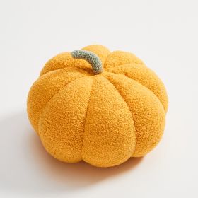 Nordic Pumpkin Round Pillow Plush Pillow Knitted Yarn (Option: Turmeric-18cm in diameter)