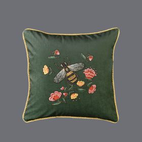 Living Room Sofa Retro Tassel Backrest Cushion Pillow Waist Pillow With Core (Option: Bee green-Pillow core-Heavy rope)