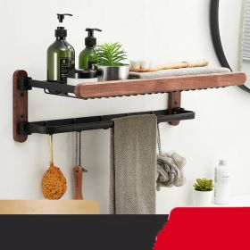 Raw Wood Bathroom Shelf Towel Rack Without Holes (Option: Upgraded Bath Towel Net 50CM)