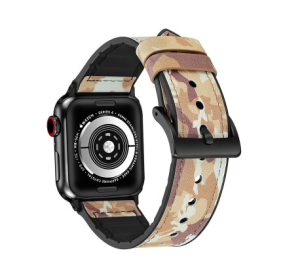 Light Luxury Smart Watch Leather Strap (Option: Camouflage brown-42mm44mm45mm)