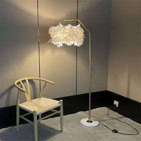 Creative Marble Feather Floor Lamp In Living Room (Option: Gold feather floor lamp-EU)