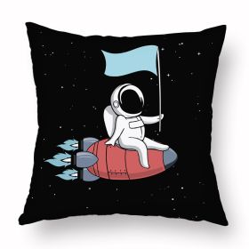 Cartoon Astronaut Short Plush Pillowcase (Option: D63033016style-45X45)