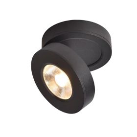 LED Household Living Room Background Wall COB Embedded Spotlight (Option: Ceiling mounted black-7W 6000K)