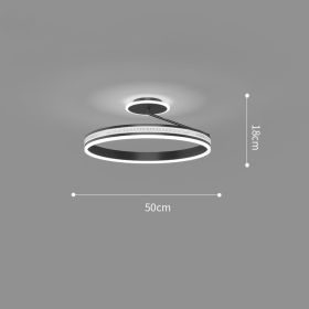 Modern And Minimalist Bedroom Ceiling Lights (Option: Black-White light-50cm)