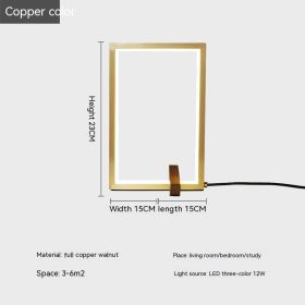 Box Copper Lamps Simple Post-modern Bedroom (Option: 12W-Copper-UK)