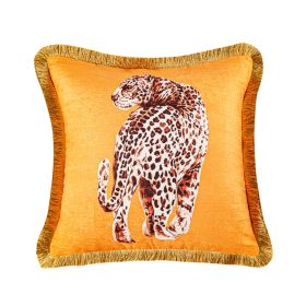 Fashion Leopard Sofa Waist Cushion Tide Brand Pillowcase (Option: YellowC-45X45cm-Pillowcase)