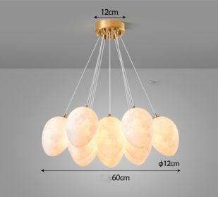 Nordic Modern Minimalist Creative Moon Bubble Living Room Chandelier (Option: 7dinosaur eggs 60CM-Tricolor dimming)