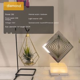 Creative Three-dimensional Rotating Ambience Light Bedroom (Option: 16 Remote Control-Diamond-USB)