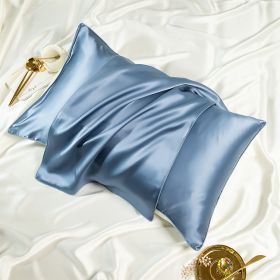 Silk Pillowcase One-pair Package Solid Color (Option: Iris-48cmX 74cm)