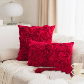 Ins Style Handmade Decorative Pillowcase Cover (Option: Red-30X50CM)