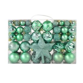 Christmas Ornaments Openwork Painted Christmas Ball Gift Box Set Christmas Tree Decoration Pendant (Color: green)