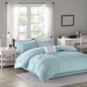 Toren Embroidered Comforter Set with Bed Sheets (Color: as Pic)