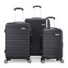 3-Piece Expandable Suitcase with Code Lock, Spinner Carry-On Luggage with 8 Wheels, 20/24/28 Inches