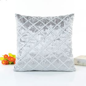 Pastoral Fashion Personality Simple Trend Stripe Wild Ribbon Embroidered Pillowcase (Option: Grey-45X45CM)