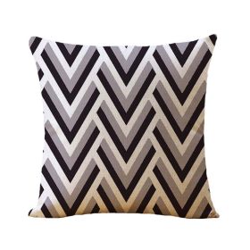 Linen Pillow Case Home Fabric Geometric Abstract (Option: 2 Style-44x44cm)