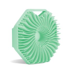 Polygonal Silicone Shower Brush Environmental Protection (Option: Green-10x11x3.8CM)