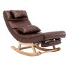 COOLMORE living room Comfortable rocking chair with Footrest/Headrest living room chair Beige