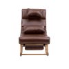 COOLMORE living room Comfortable rocking chair with Footrest/Headrest living room chair Beige