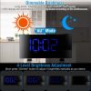 Projection Alarm Clock with Radio Function 7.7In Curved-Screen LED Digital Alarm Clock w/ Dual Alarms 4 Dimmer 12/24 Hour