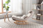 COOLMORE living room Comfortable rocking chair with Footrest/Headrest living room chair Beige