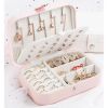 Jewelry Organizer Jewelry Box for Women Double Layer Travel for Necklace Earring Rings PU Leather Jewelry Holder Case