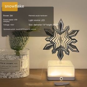 Creative Three-dimensional Rotating Ambience Light Bedroom (Option: 16 Mobile Phone-Snowflake-USB)