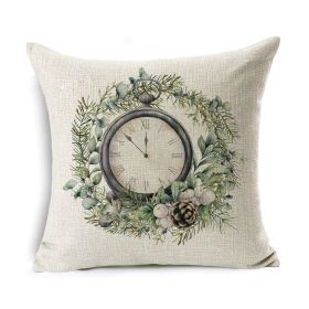 Christmas Gift Wreath Linen Hugging Pillowcase (Option: G-45x45cm)