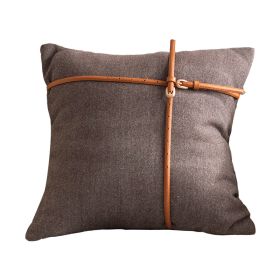 Bedhead Pillowcase Household Soft Clothing (Option: Brown-45x45cm)