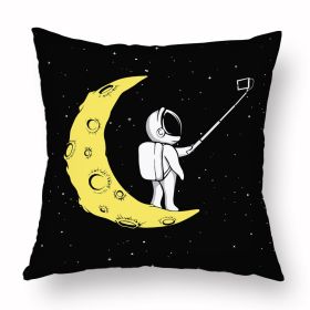 Cartoon Astronaut Short Plush Pillowcase (Option: D6303304style-45X45)