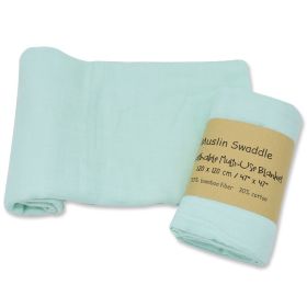 Bamboo Cotton Solid Color Double-layer Gauze Newborn Bath Towel Gro-bag Summer Thin (Option: Sky Blue-115x115)