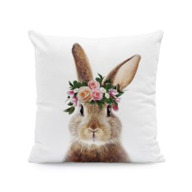 Easter Cartoon Rabbit Print Pillow Cover (Option: Pattern5-45x45cm)