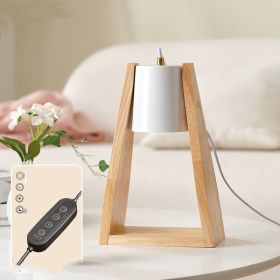 Japanese-style Wood Melting Candle Dimmable Night Light (Option: Europlug-White Timing Dimming)